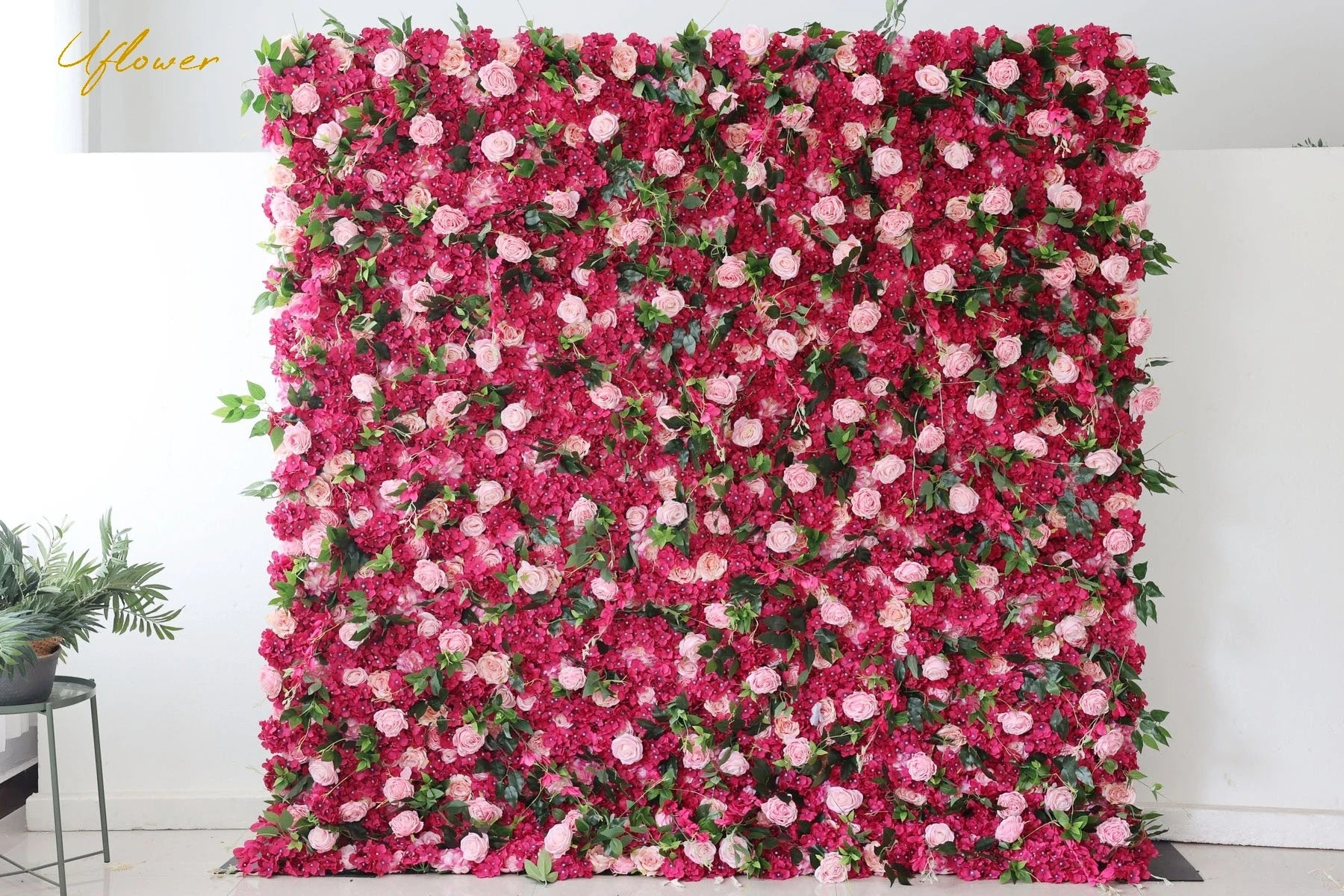 Wedding Red Pink Rose 5D Artificial Flower Wall Backdrop